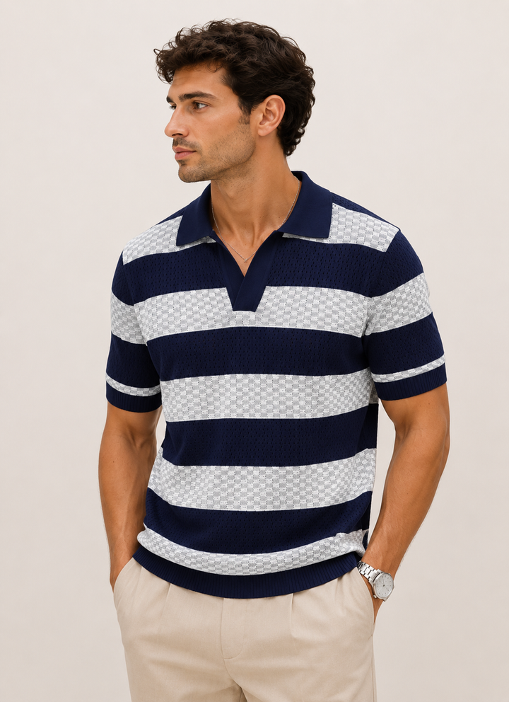 Nolan Cable Knit Polo