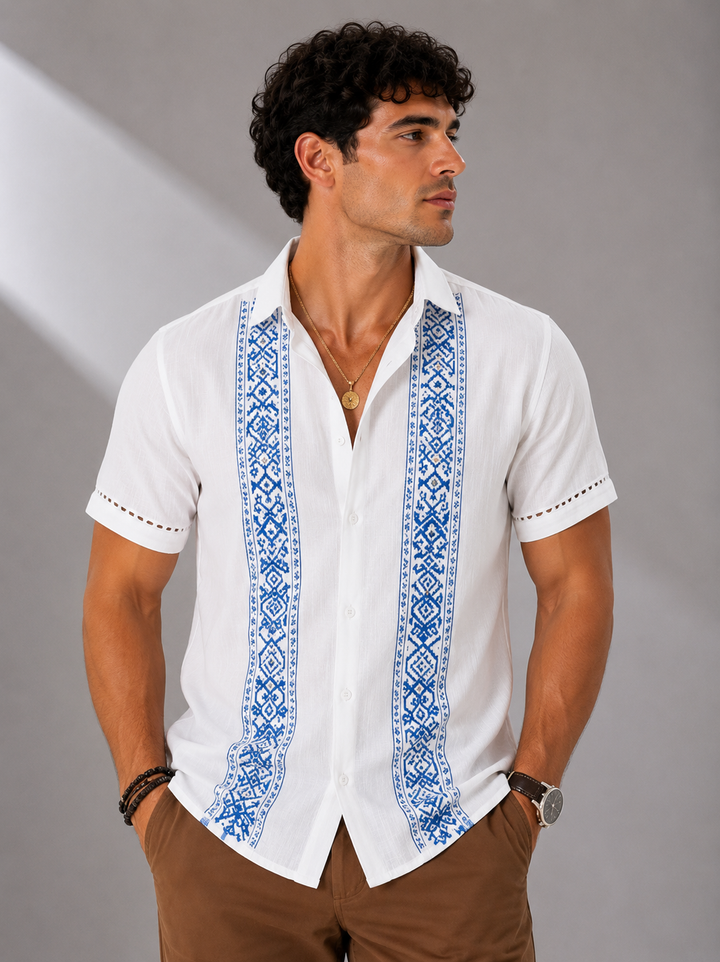 Enzo Palm Panel Shirt