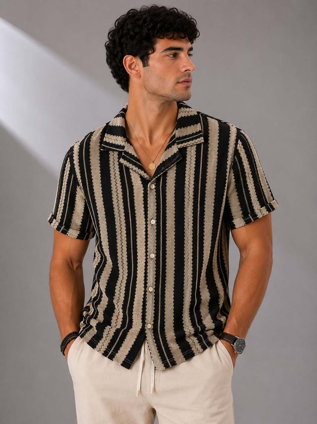 Renzo Zigzag Knit Shirt
