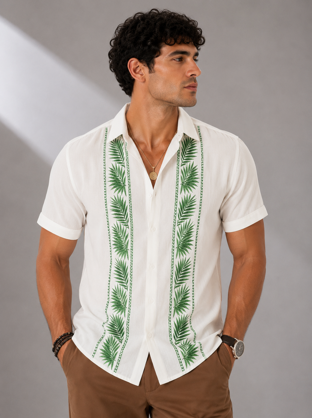 Enzo Palm Panel Shirt