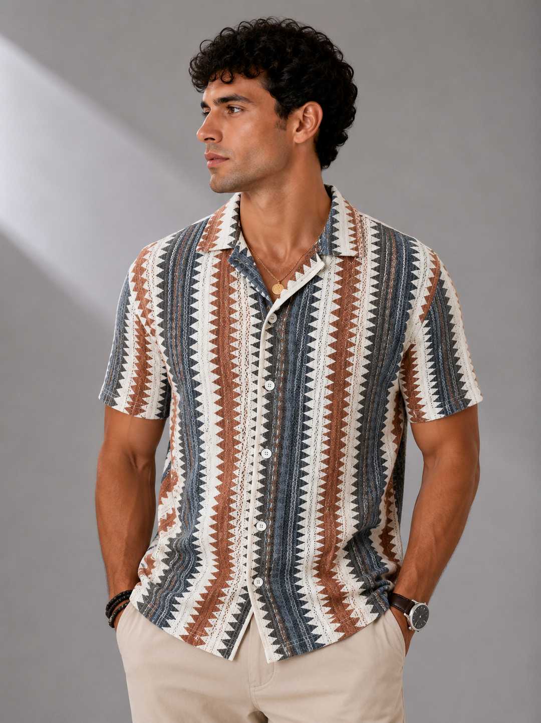 Renzo Zigzag Knit Shirt